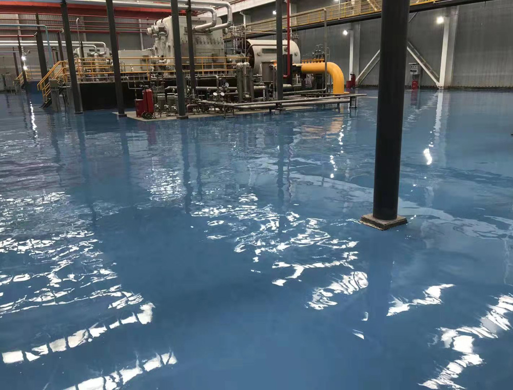 陜西西氣東輸中衛(wèi)站水性防靜電自流平地坪漆項目